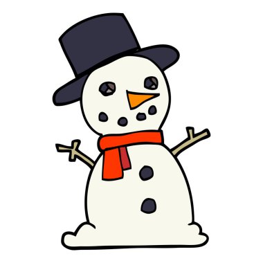 çizgi film doodle geleneksel kardan adam