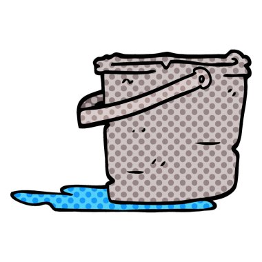 çizgi film doodle kova beyaz arka plan üzerinde