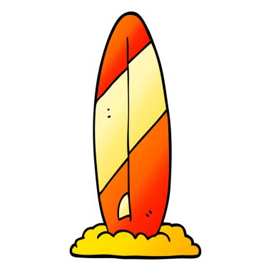 vektör degrade illüstrasyon karikatür sörf tahtası