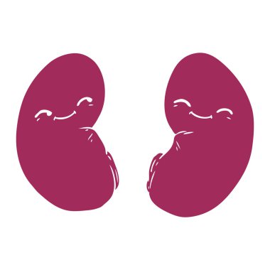 düz renk tarzı çizgi film böbrekler