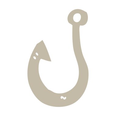 düz renk illüstrasyon karikatür olta kancası