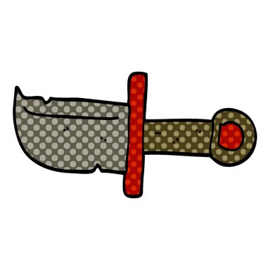 çizgi film doodle hançer beyaz arka plan üzerinde