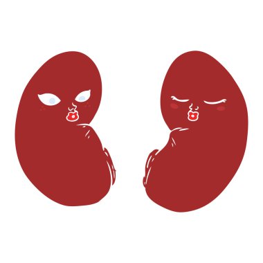 düz renk tarzı çizgi film böbrekler