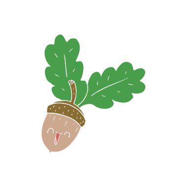 çizgi film doodle meşe palamudu illüstrasyon