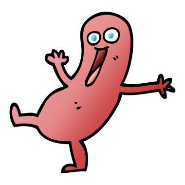 mutlu vektör degrade illüstrasyon karikatür sosis