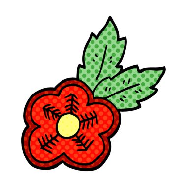 çizgi film doodle gül dövme sembolü