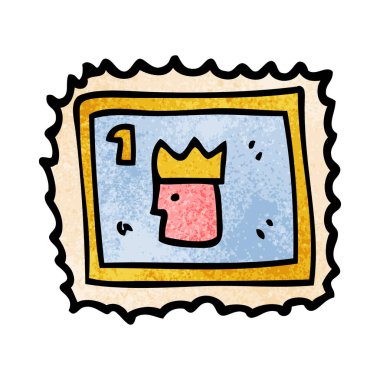 çizgi film doodle damga ile Kraliyet yüz