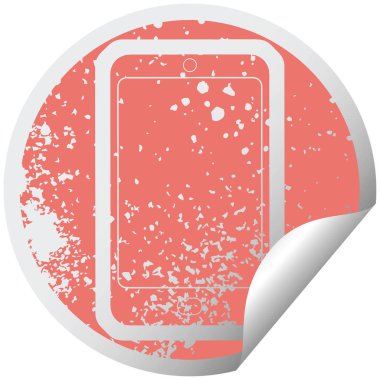 cep telefonu sıkıntılı etiket grafik illüstrasyon simge