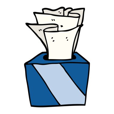 çizgi film doodle kutu mendil