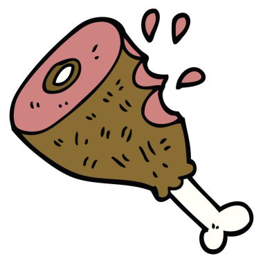 pişmiş et karikatür doodle