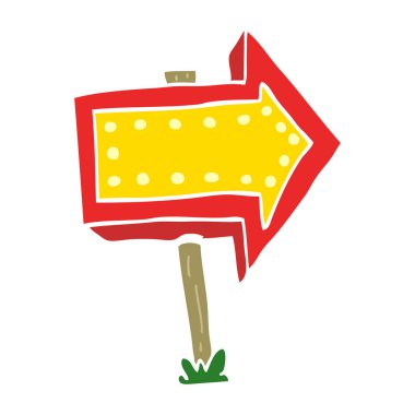 ok işareti işaret düz renk stil çizgi film