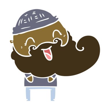 happy bearded man vector illustration 