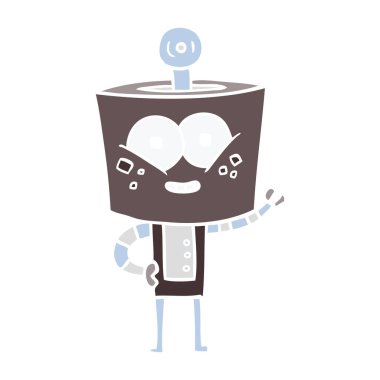 mutlu düz renk tarzı çizgi film robot