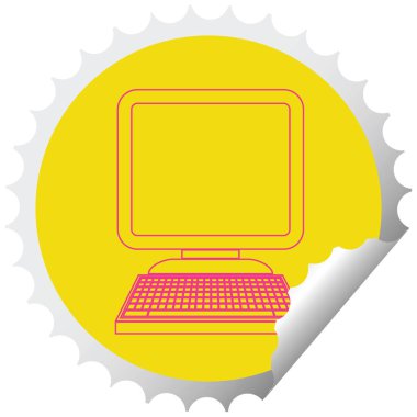 bilgisayar kutsal kişilerin resmi etiket vektör çizim peeling dairesel