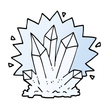 vektör degrade illüstrasyon karikatür doğal kristaller