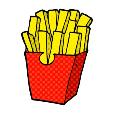 çizgi film doodle yemek patates kızartması