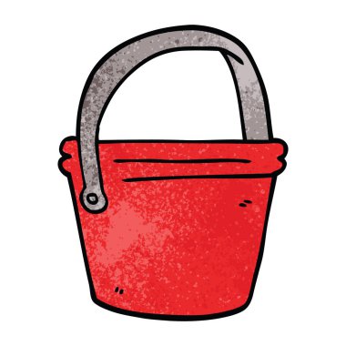 çizgi film doodle kova beyaz arka plan üzerinde