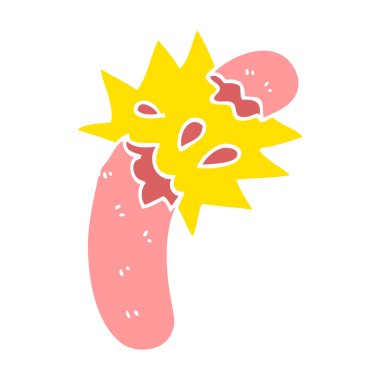 düz renk illüstrasyon karikatür sosis