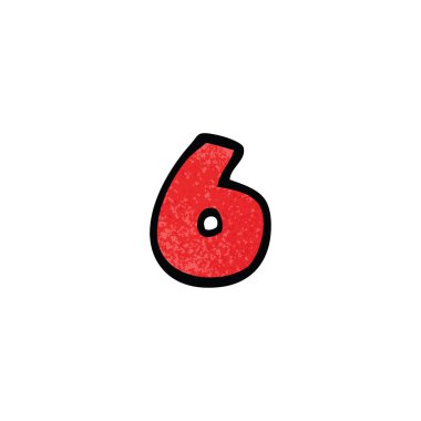 çizgi film doodle numarası 6