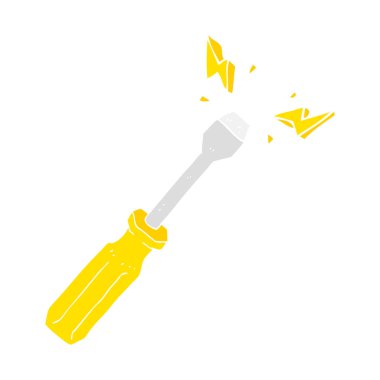 tornavida düz renkli çizimi