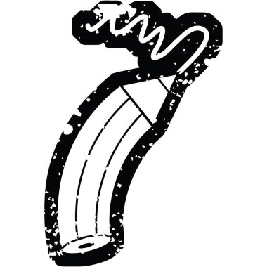 Sıkıntılı etkisi vektör simge tasarlamak bir çizgi çekerek bir kalem