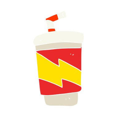 soda içmek düz renkli çizimi