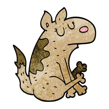 çizgi film doodle köpek oturma