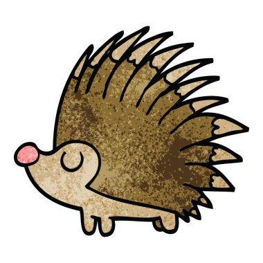 çizgi film doodle dikenli kirpi