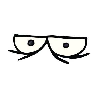 çizgi film doodle bakan gözler