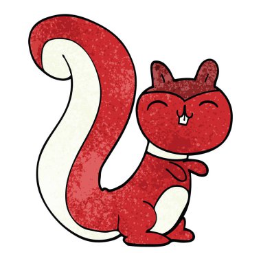 karikatür mutlu sincap doodle