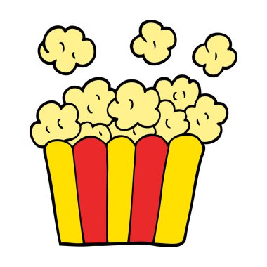çizgi film sinema patlamış mısır doodle