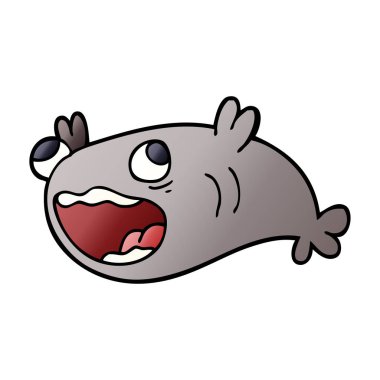 çizgi film doodle bir balık