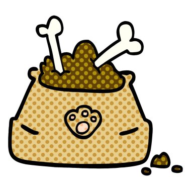 çizgi film doodle evde beslenen hayvan kase