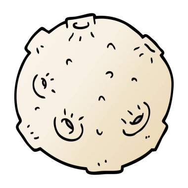 çizgi film doodle kraterler ile ay