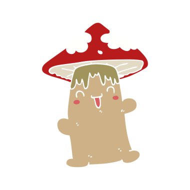 düz renk tarzı çizgi film mantar karakteri