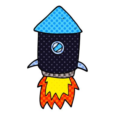 çizgi film doodle uzay roketi
