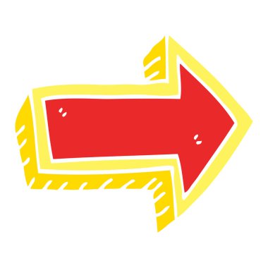 Beyaz arka plan üzerinde izole karikatür doodle ok