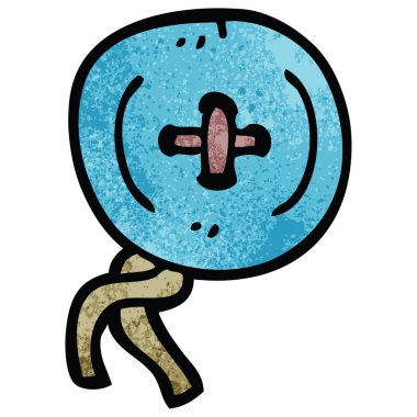 Doodle eski düğmesi illüstrasyon karikatür