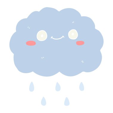 sevimli düz renk tarzı çizgi film bulut