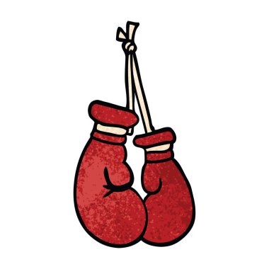 çizgi film doodle boks eldivenleri