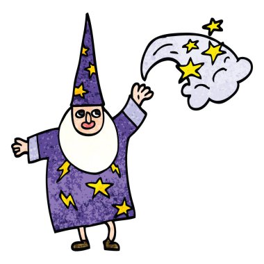 çizgi film doodle Sihirbazı döküm büyü