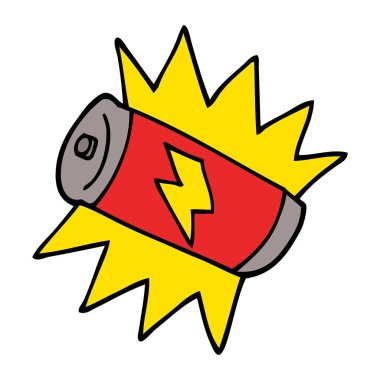 çizgi film doodle pil illüstrasyon