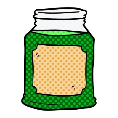 çizgi film doodle sıvı bir kavanoz içinde