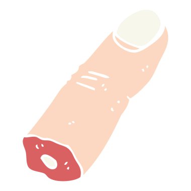 düz renk tarzı çizgi film kesik parmak