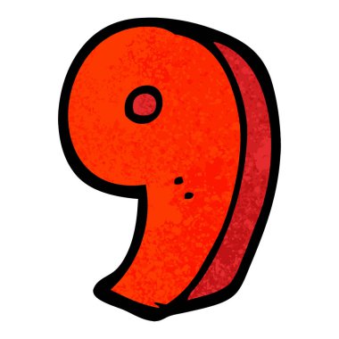 Grunge dokulu illüstrasyon karikatür numara 9