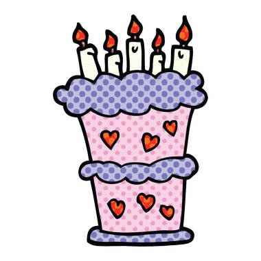 çizgi roman tarzı çizgi film Doğum günü pastası