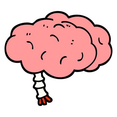 çizilmiş doodle tarzı çizgi film beyin el