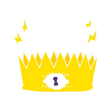 sihirli taç düz renkli çizimi