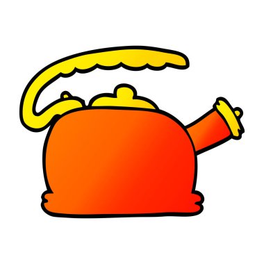 çizgi film doodle ıslık çaydanlık