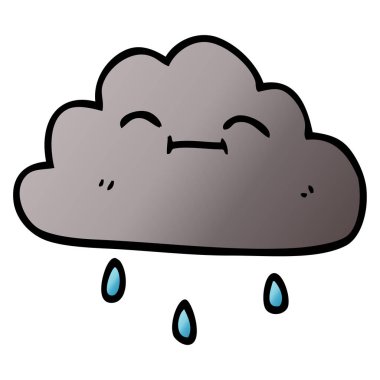 çizgi film doodle mutlu yağmur bulutu